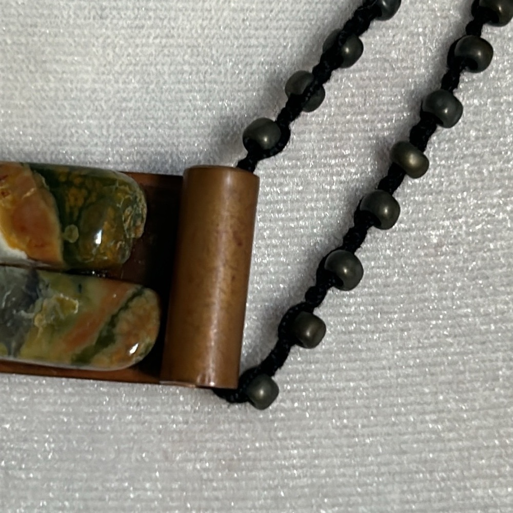 4 Artisan Gemstone Set Citrine Turquoise Agate Pendant Cord Necklace Collection - Picture 10 of 15